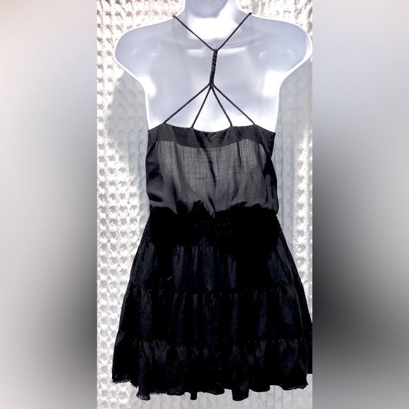 C’isa Black 100% Rayon Boho Style Gauzy Dress - Picture 2 of 4